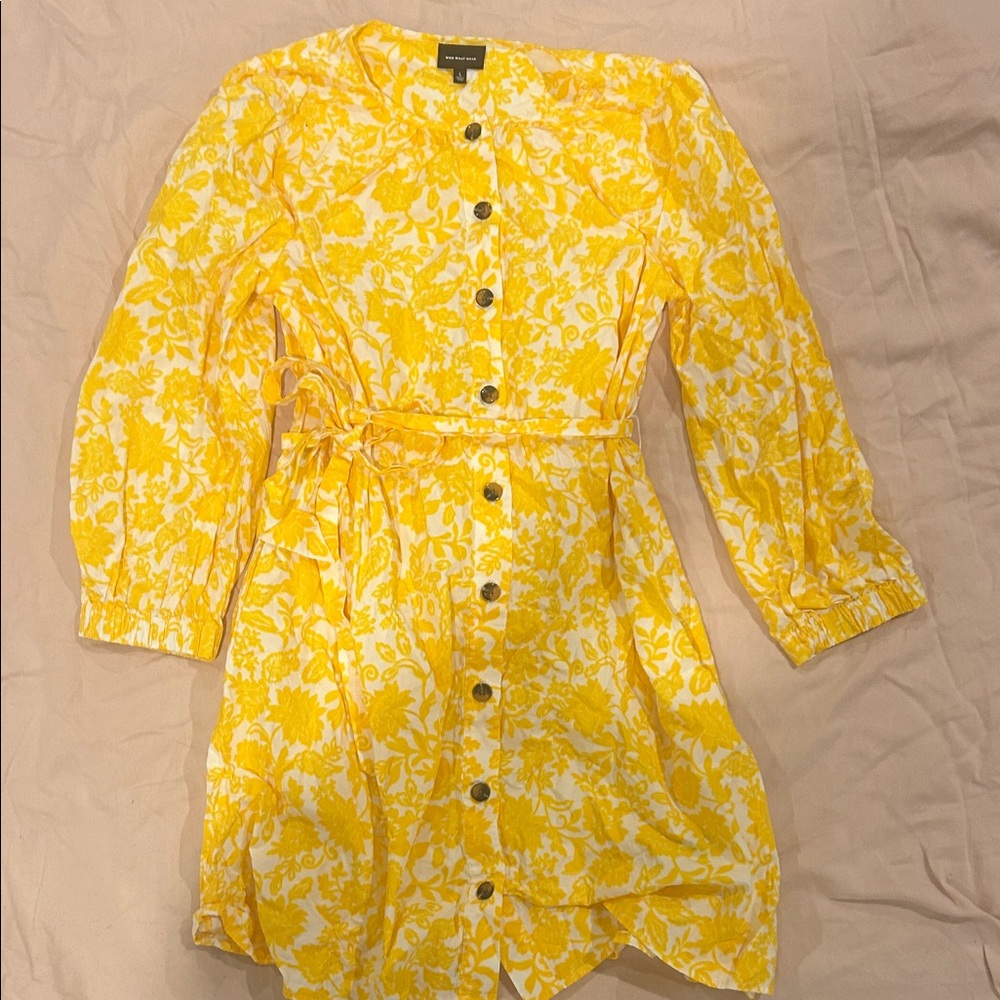 Who What Wear Yellow Floral Dress